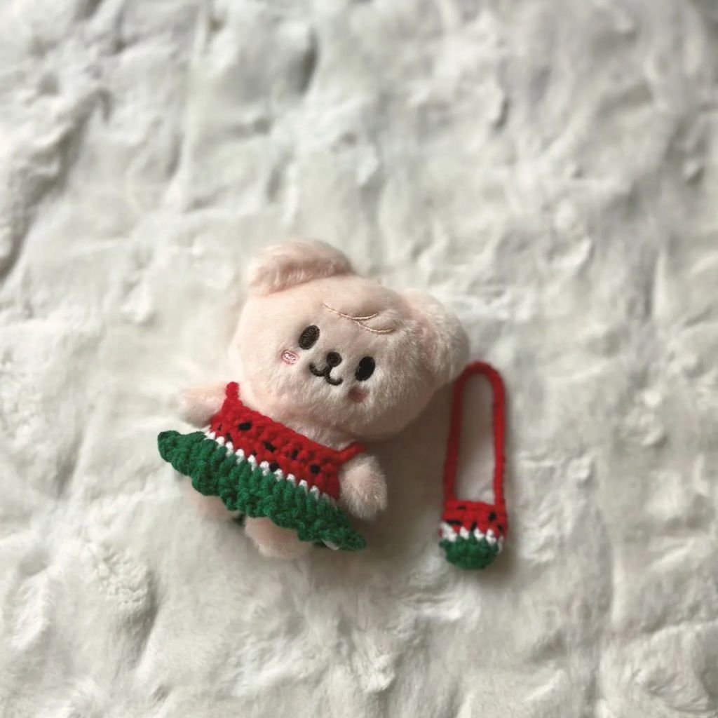 Watermelon Dress 10cm Clothes Doll l Skzoo Clothes Doll l 10cm Kpop Clothes Doll