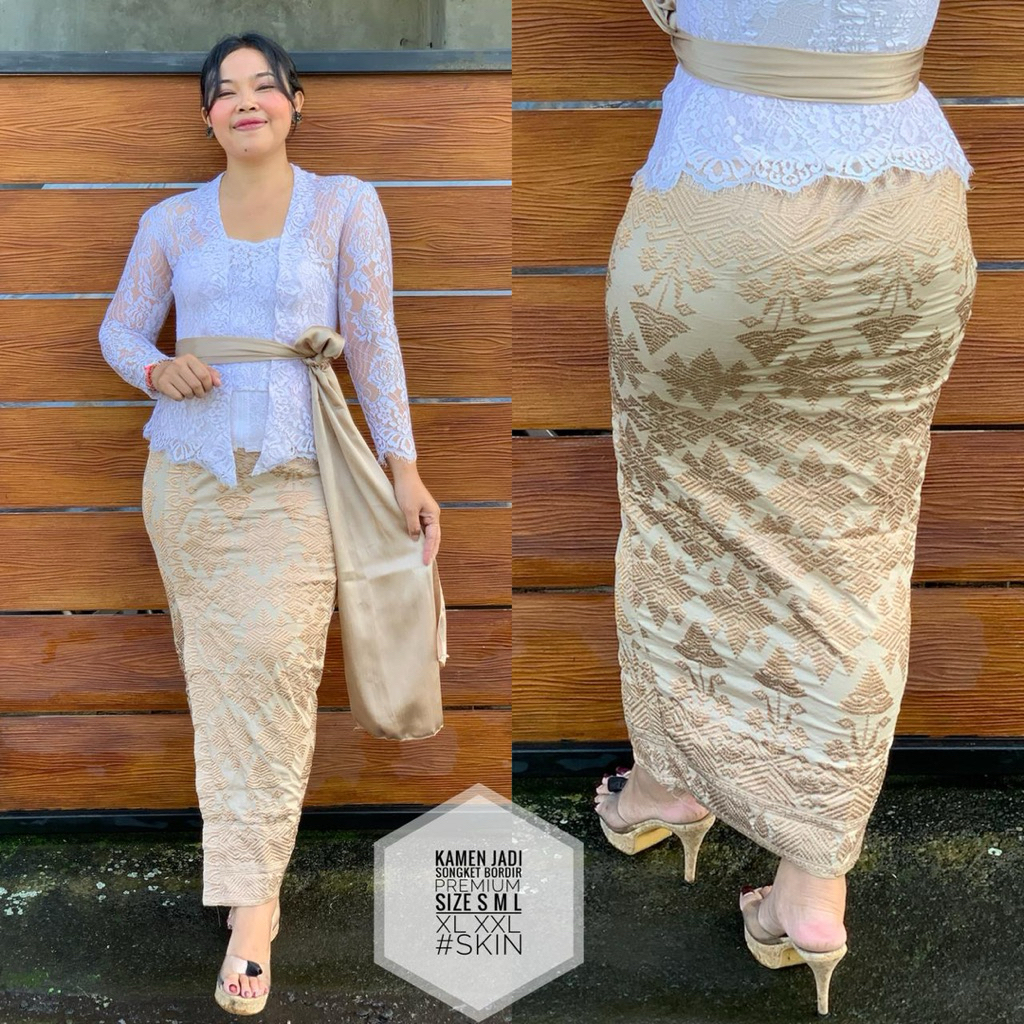 Kamen jadi songket bordir premium