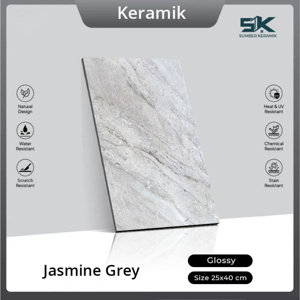 KERAMIK DINDING JASMINE GREY 25X40