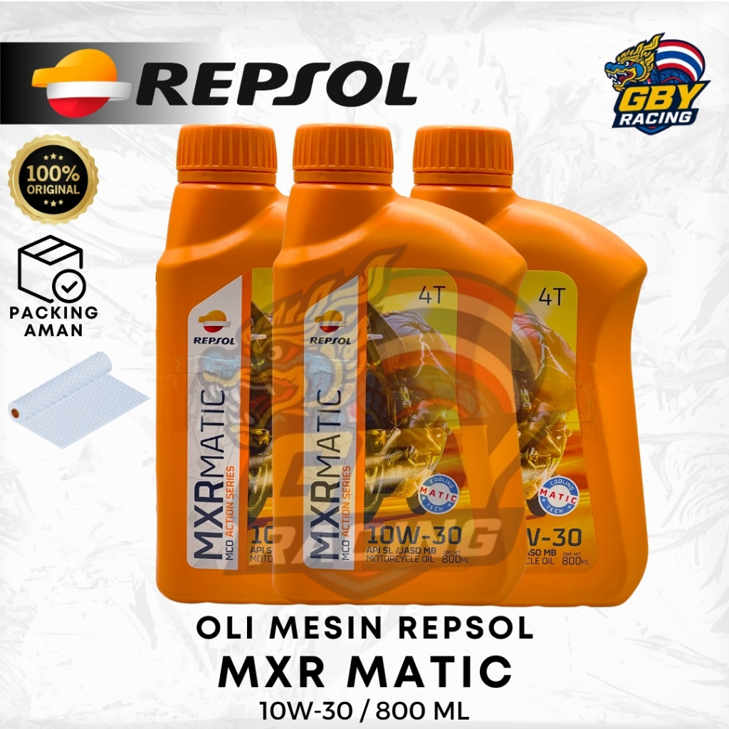 REPSOL MXR Matic 10W-30 0,8L - Oli Mesin Matic Vario ADV PCX 125 150 Beat 10W 30 800 ml Original