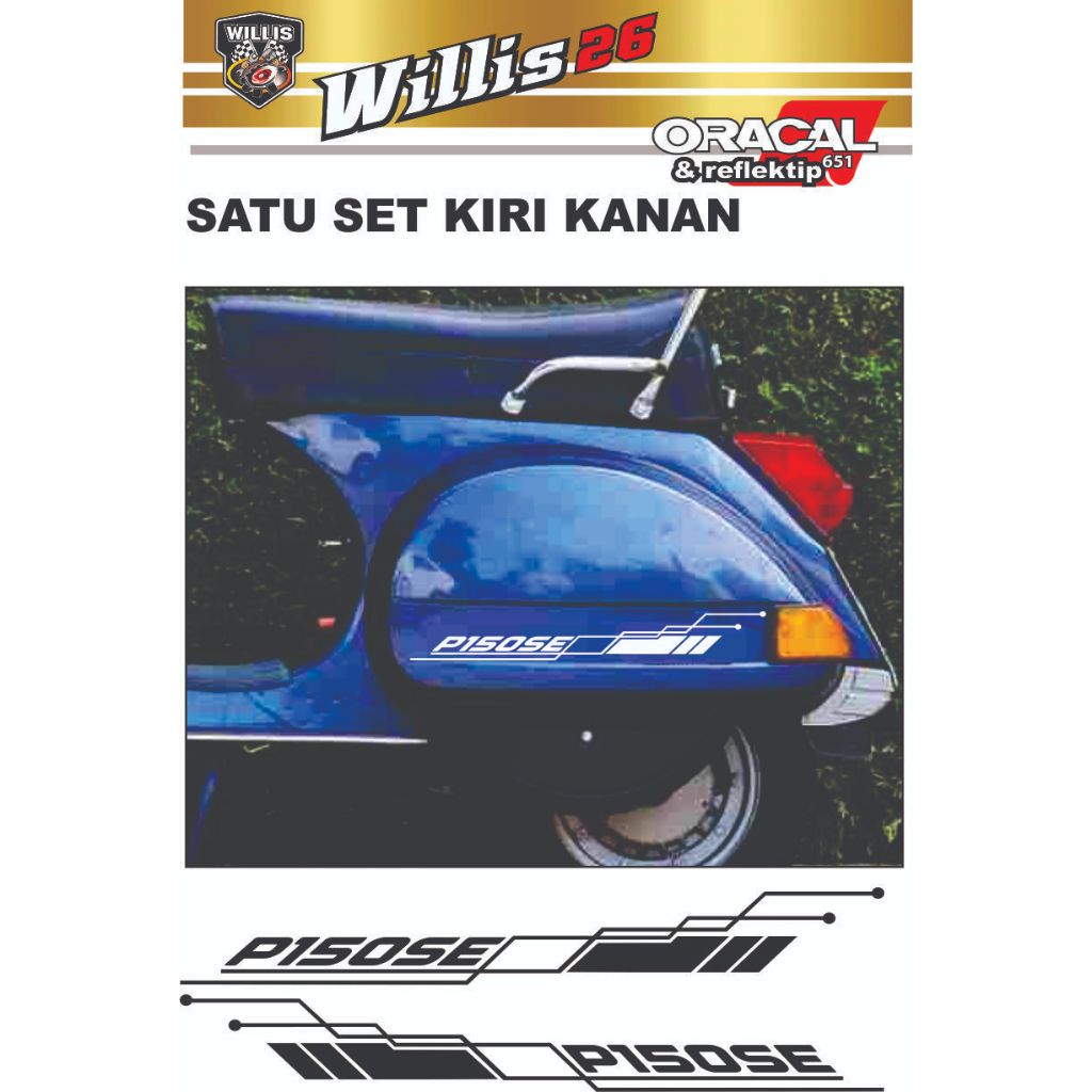 STICKER STIKER CUTTING VESPA 2 TAK UNIVERSAL PX PS STYLE STRIPING VESPA P150SE