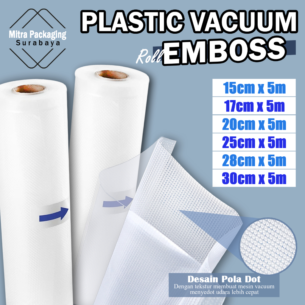 Plastik Vacuum Emboss Roll Vacuum Bag Roll Plastik Vakum Emboss Roll 5 Meter | PROMO
