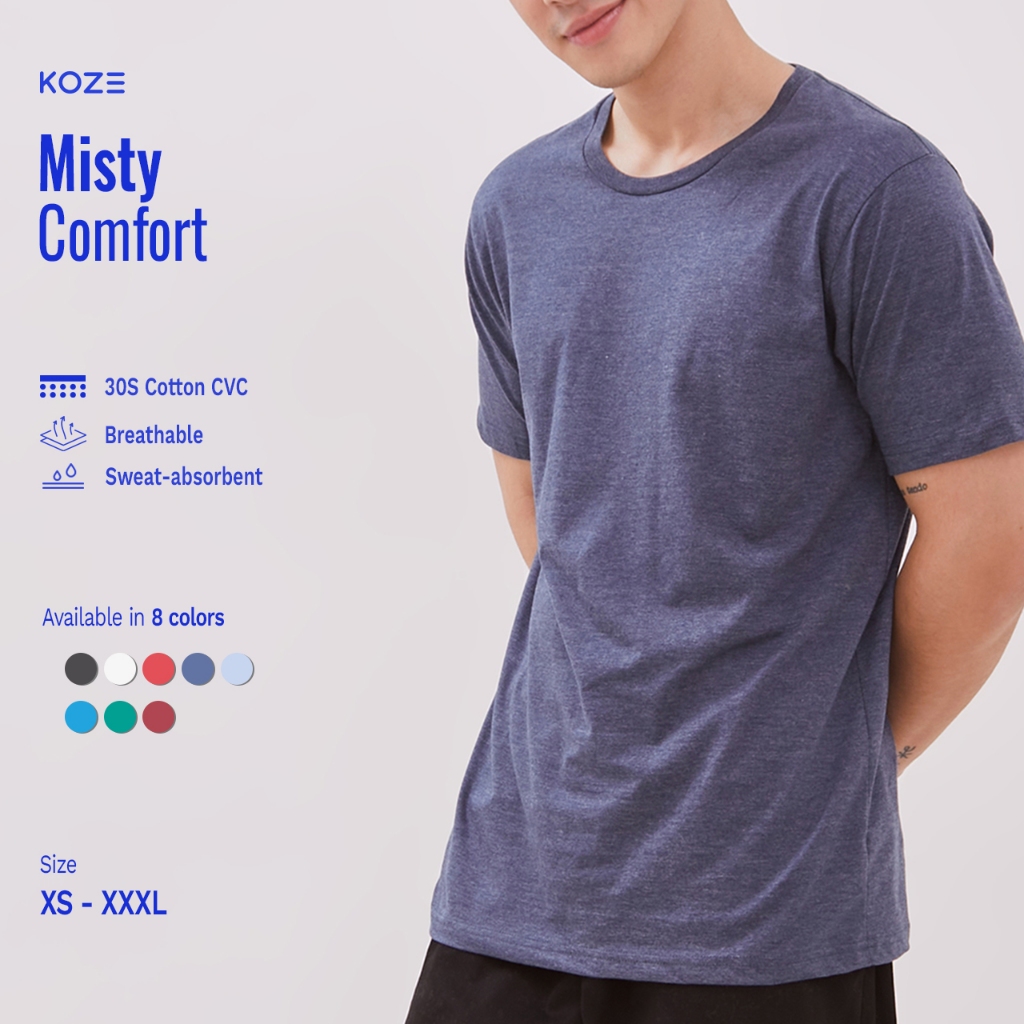 KOZE - Misty Comfort Navy T-shirt - Kaos Polos Biru Tua Misty