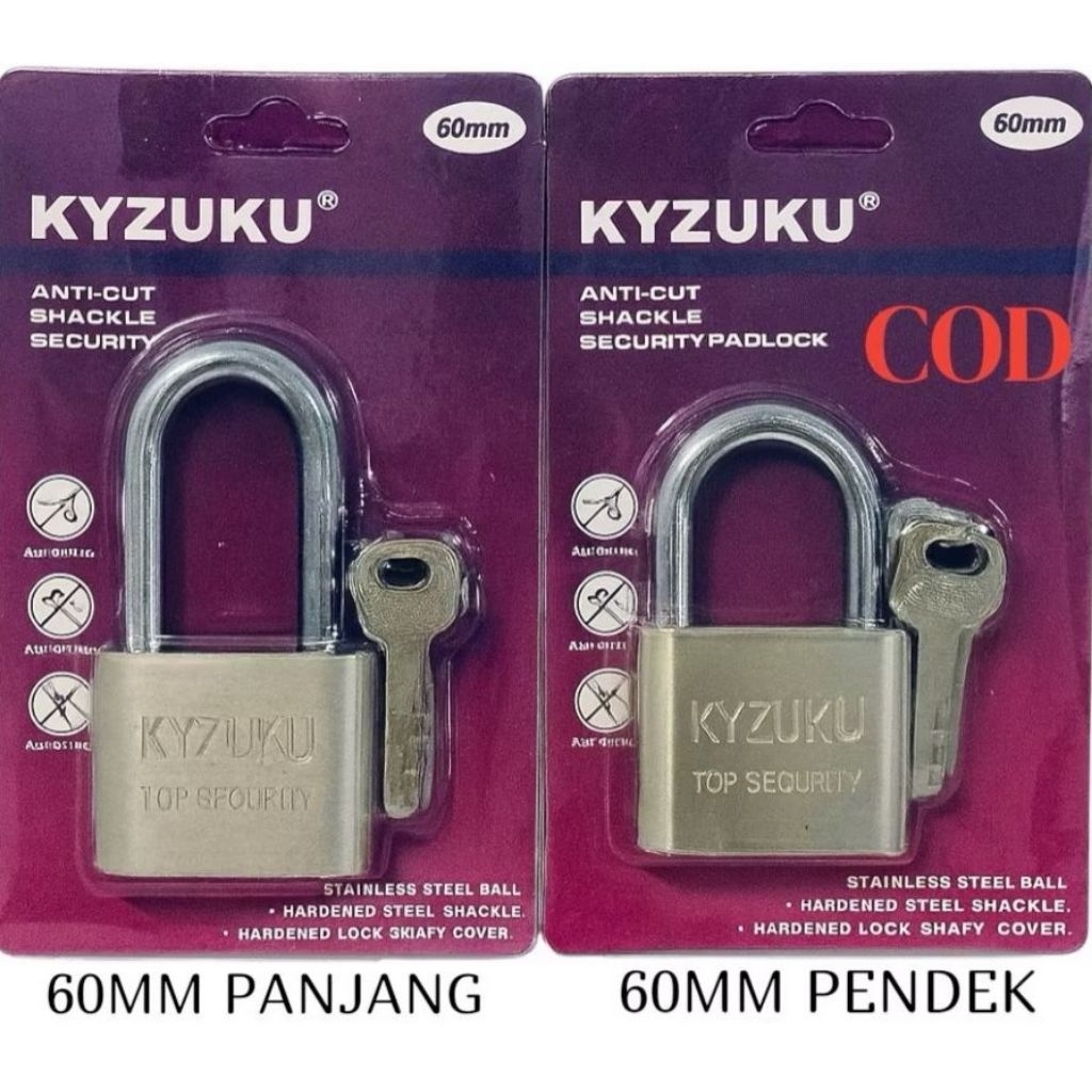 Sale gembok KYZUKU 60MM leher panjang dan pendek