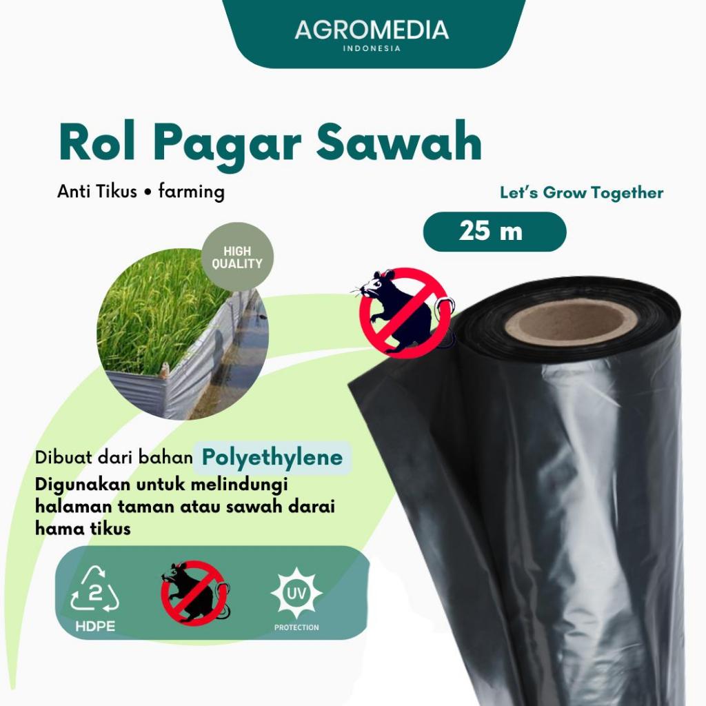 Plastik Pagar Sawah lebar 120 cm panjang 25 meter Hitam