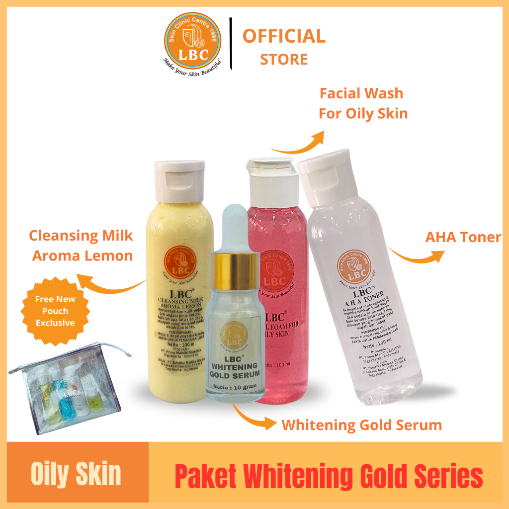 LBC Paket Whitening Gold Series For Acne Skin (FREE POUCH)