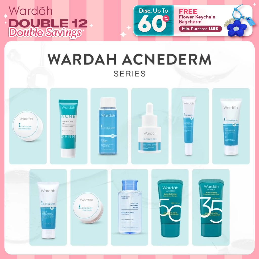 WARDAH Acnederm Acne Care All Series Lengkap - Balm, Salicylic Acid Zinc Acne Clearing Low pH Foamin