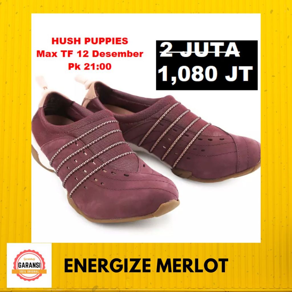 Sepatu Hush Puppies Seri ENERGIZE 100% Original Store