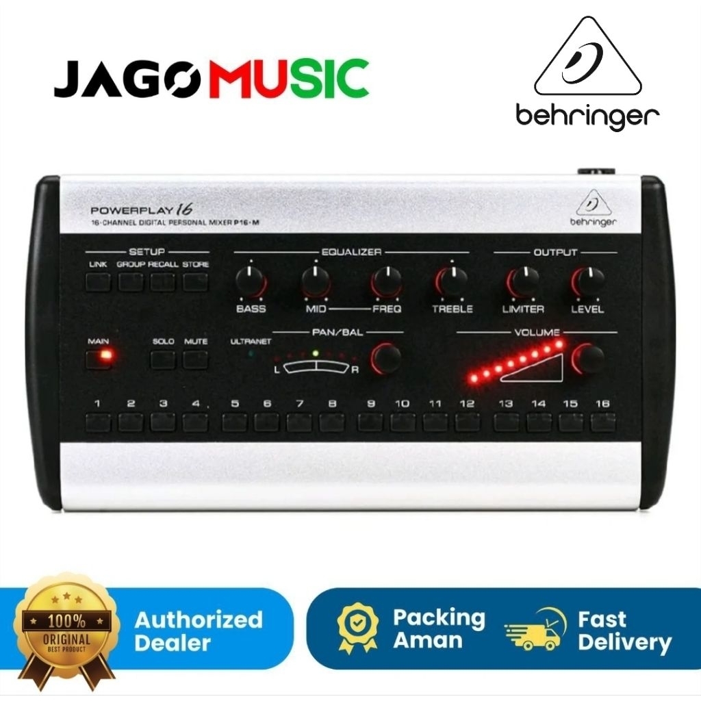 Power Play Behringer P16M 16 Channel Digital Personal Mixer Behringer P 16M