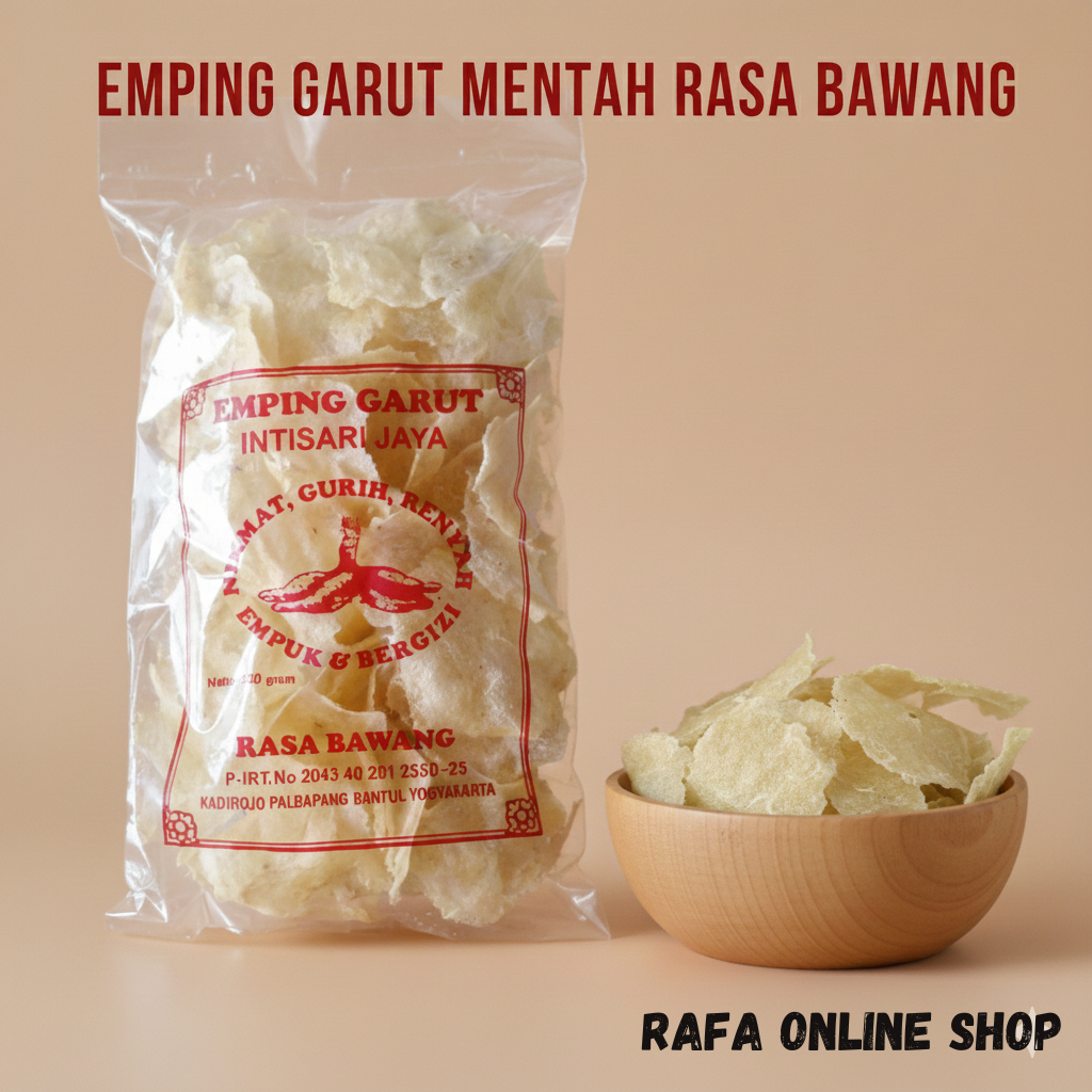 Emping Garut Mentah Rasa Bawang 200 gram