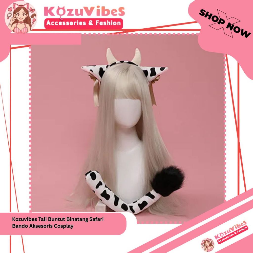 Kozuvibes Tali Buntut Binatang Safari Bando Aksesoris Cosplay