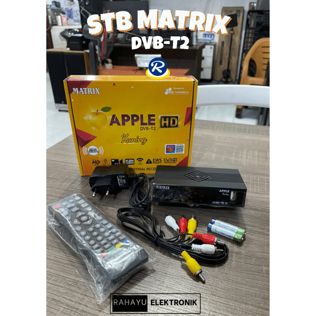 SET TOP BOX TV MATRIX DVD-T2 KUNING, STB MATRIX