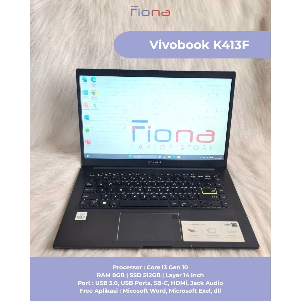 Laptop Asus Vivobook L413F | Core i3 Gen 10 | Ram 8gb SSD 512gb