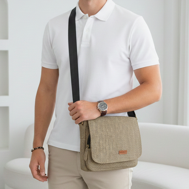 UWAISGEN Tas Selempang Pria Wanita Goni Tas Kerja Pedro Slingbag Etnik Bali Handmade