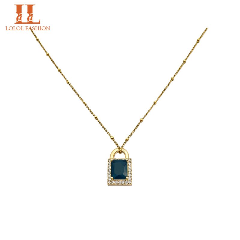 LOLOL JEWELRY • Kalung Gembok Permata Hitam