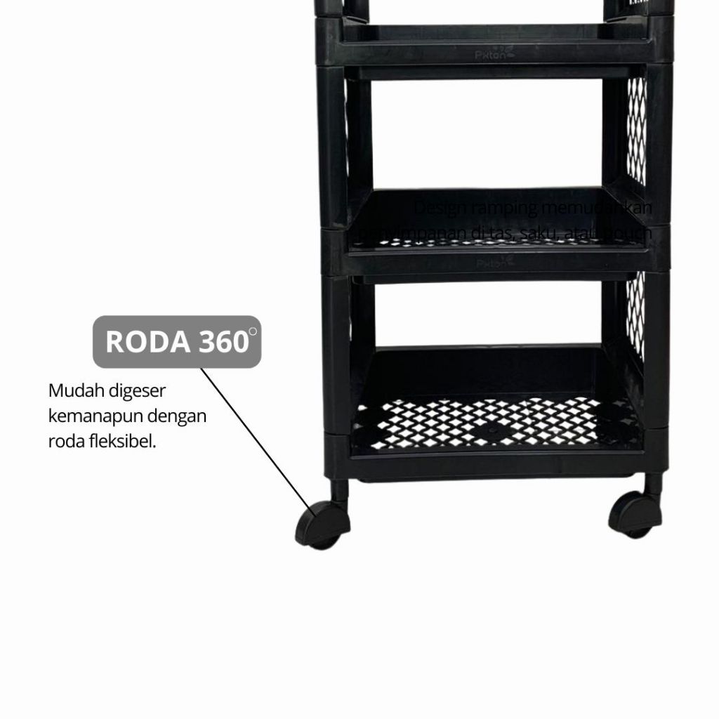 Rak Susun Serbaguna | Rak Susun | Rak Yoyo 4 Susun Roda Grandezza