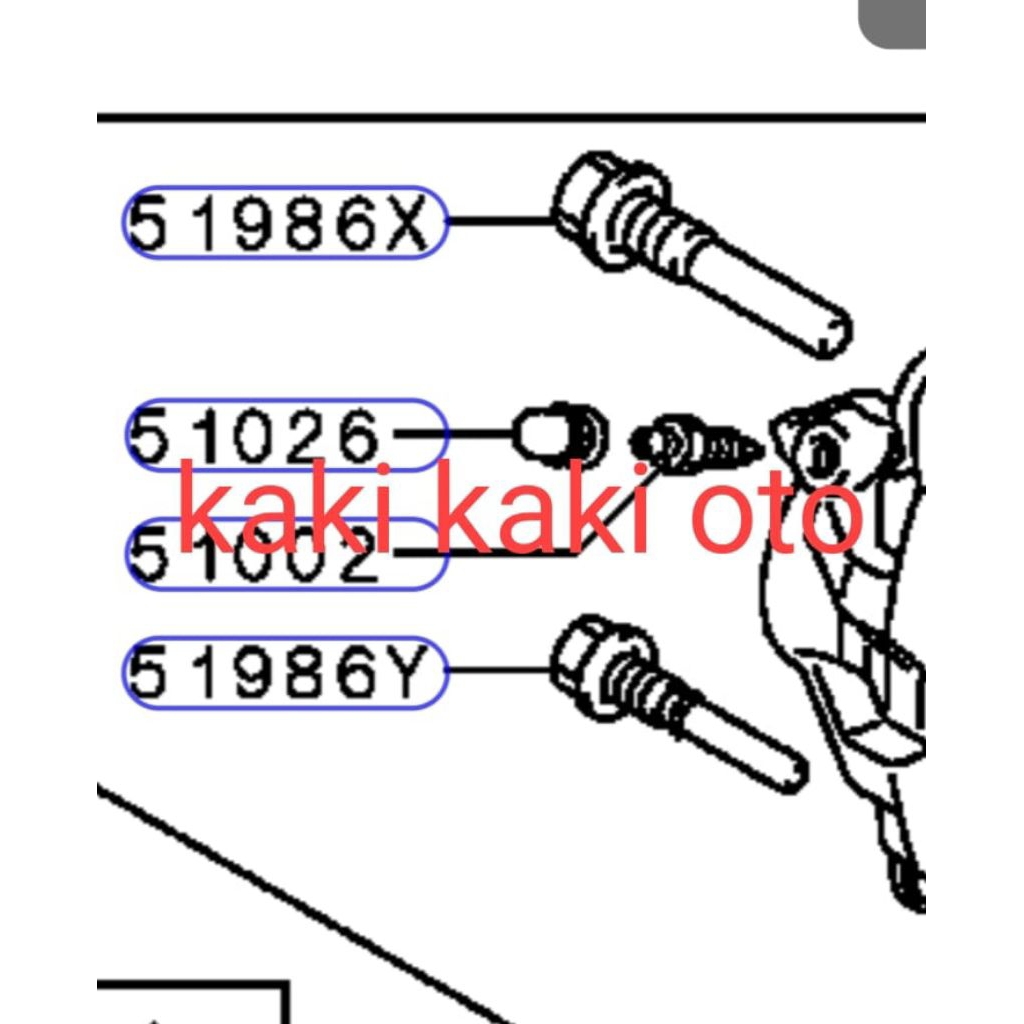 Pin pen caliper pen pin kaliper baut cakram baut caliper kaliper depan lancer evo 4 ck4 ck-4 th 97-0