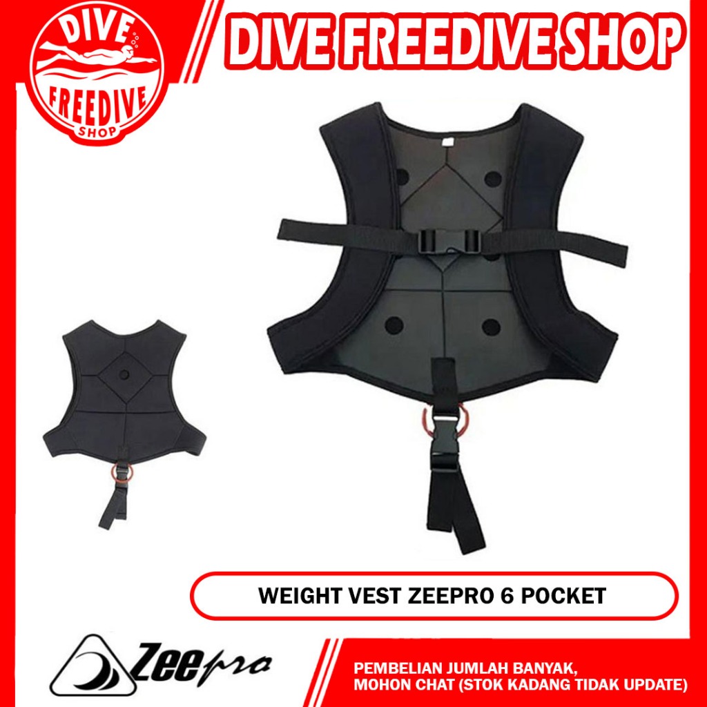 Weight Vest Zeepro 6 Pocket Quick Release Buckle Jacket Jaket Rompi Selam Scuba Diving Freediving Sp