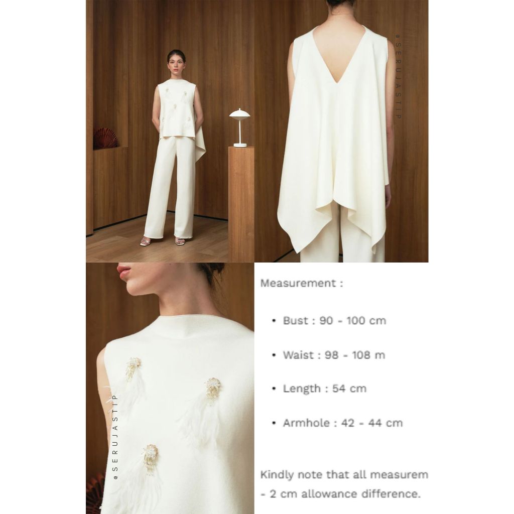 ready DUMA Clea top white atasan putih Christmas koleksi