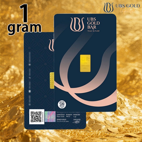 Logam Mulia Emas Batangan LM UBS 1 gram Press & Karton Fine Gold Bar