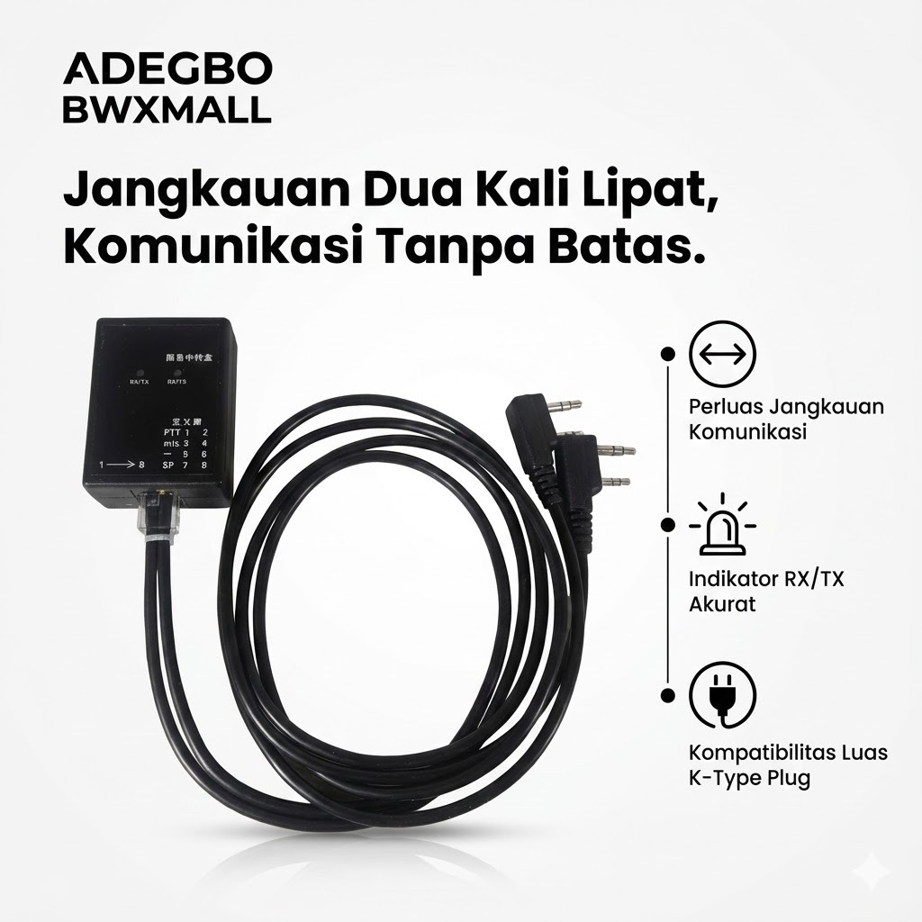 Repeater HT ADEGBO AD-25 Transfer Box K One Pin K Type untuk Baofeng Kenwood Penguat Sinyal dan Jang
