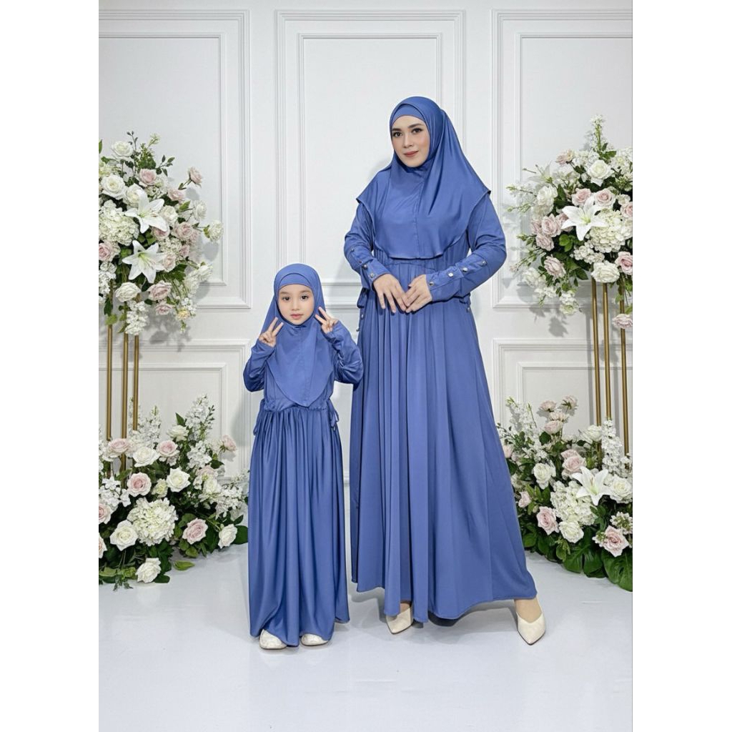 COUPLE lebaran gamis set hijab ibu dan anak original by QATUJU