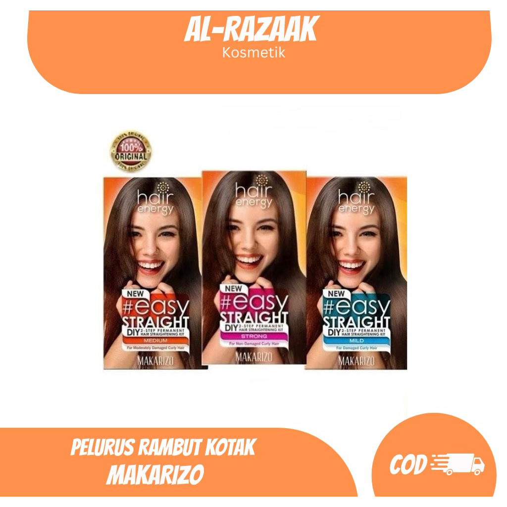 MAKARIZO Hair Energy Easy Straight Mild Medium Strong Pelurus rambut Smoothing Rebonding