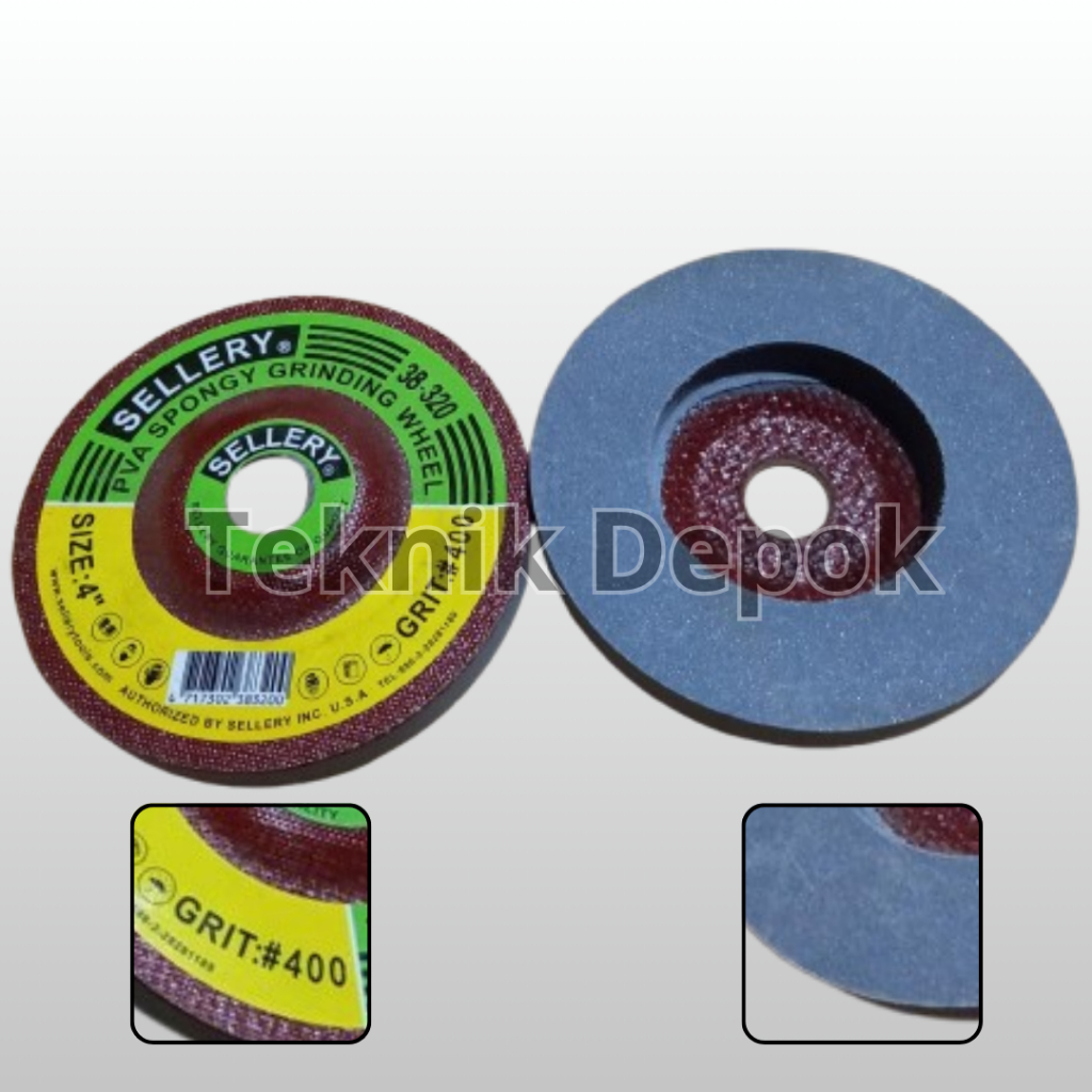 PVA Spongy Grinding Wheel Grit 400 Sellery Gurinda Spons Batu Gerinda Poles 4 inch Grade #400 Diamet