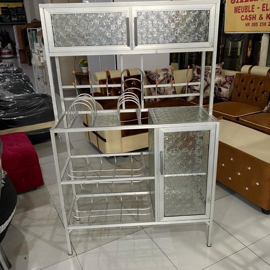 Rak  Piring / Lemari Piring / Lemari Dapur / Rak dapur Minimalis Serbaguna Aluminium