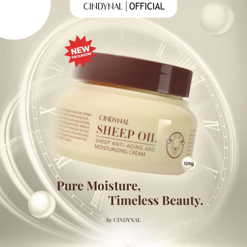 CINDYNAL Sheep Oil Moisturizing Cream 120g – Krim Wajah dengan Sheep Oil untuk Membantu Melembapkan 