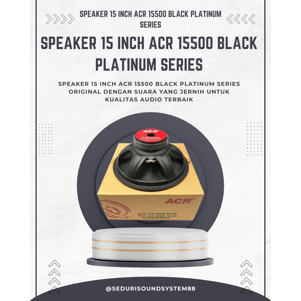 Speaker ACR 15in Type 15500 Black Platinum Series 500 watt