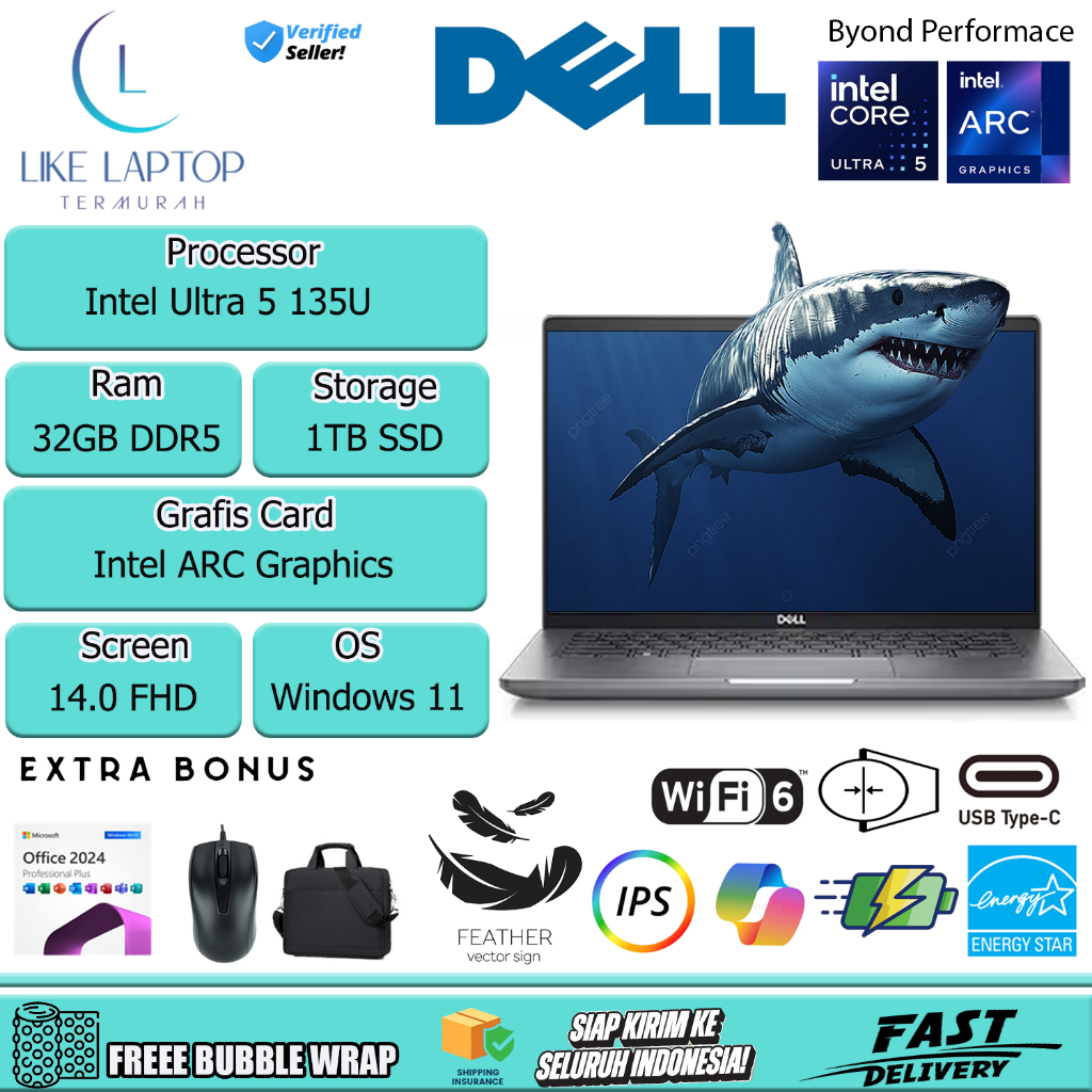 Dell Latitude 14 5450 Intel Ultra 5 135U 1TB SSD FHD IPS Windows 11 Grey