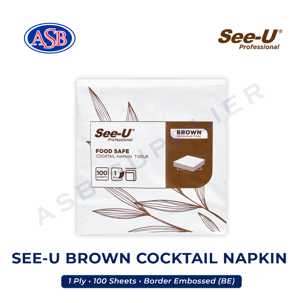 Tissue / Tisu PLENTY Brown Cocktail Napkin (100 Sheets)
