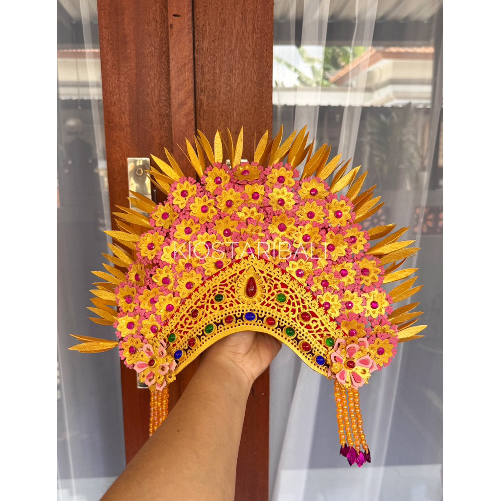 Gelungan Janger Kreasi Kulit / Mahkota Kreasi Tari Bali / Mahkota Tari Kreasi Kulit