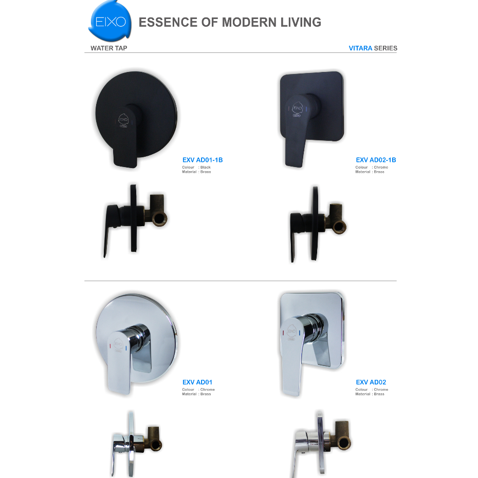 Aneka Model Keran Tanam Shower Panas Dingin EIXO Vitara