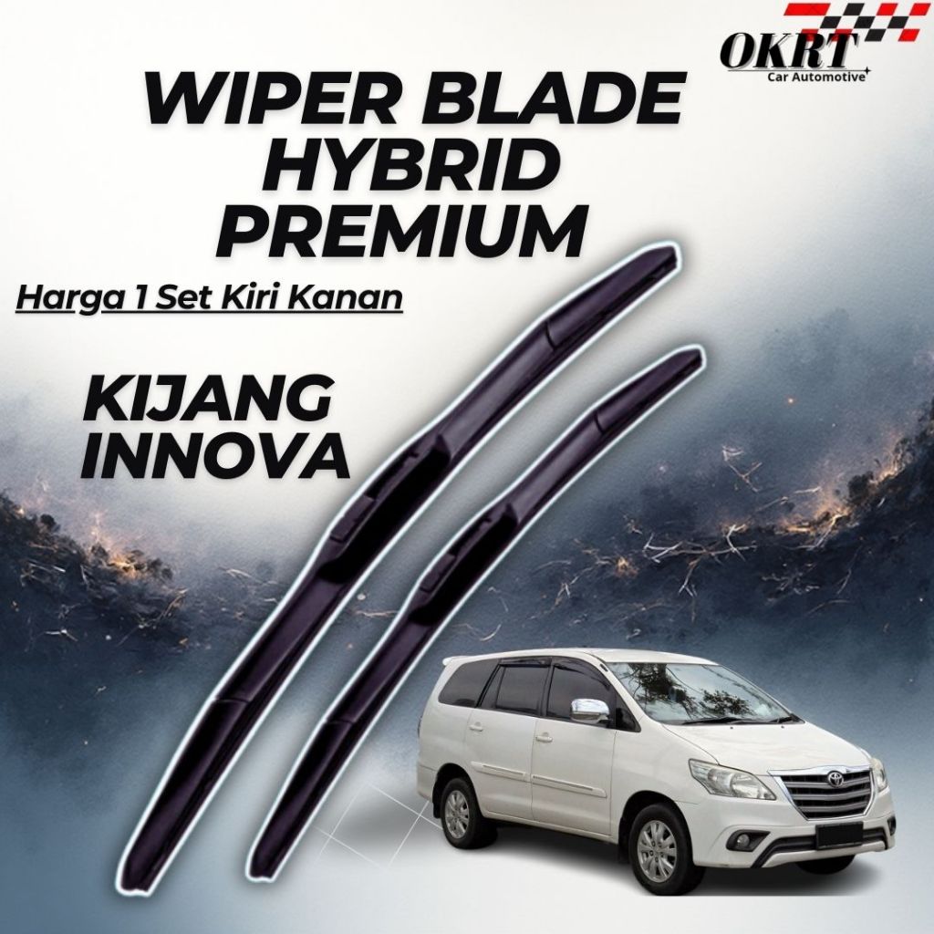 WIPER KIJANG INNOVA 2005/2015 HYBRID SEPASANG 1 SET ( KIRI/KANAN ) SAPUAN BERSIH ANTI GORES