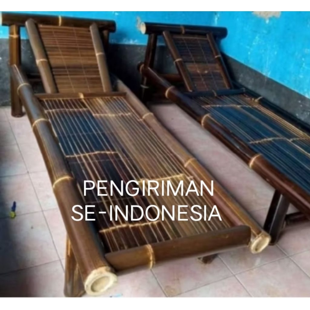bale bambu hitam, kursi malas,