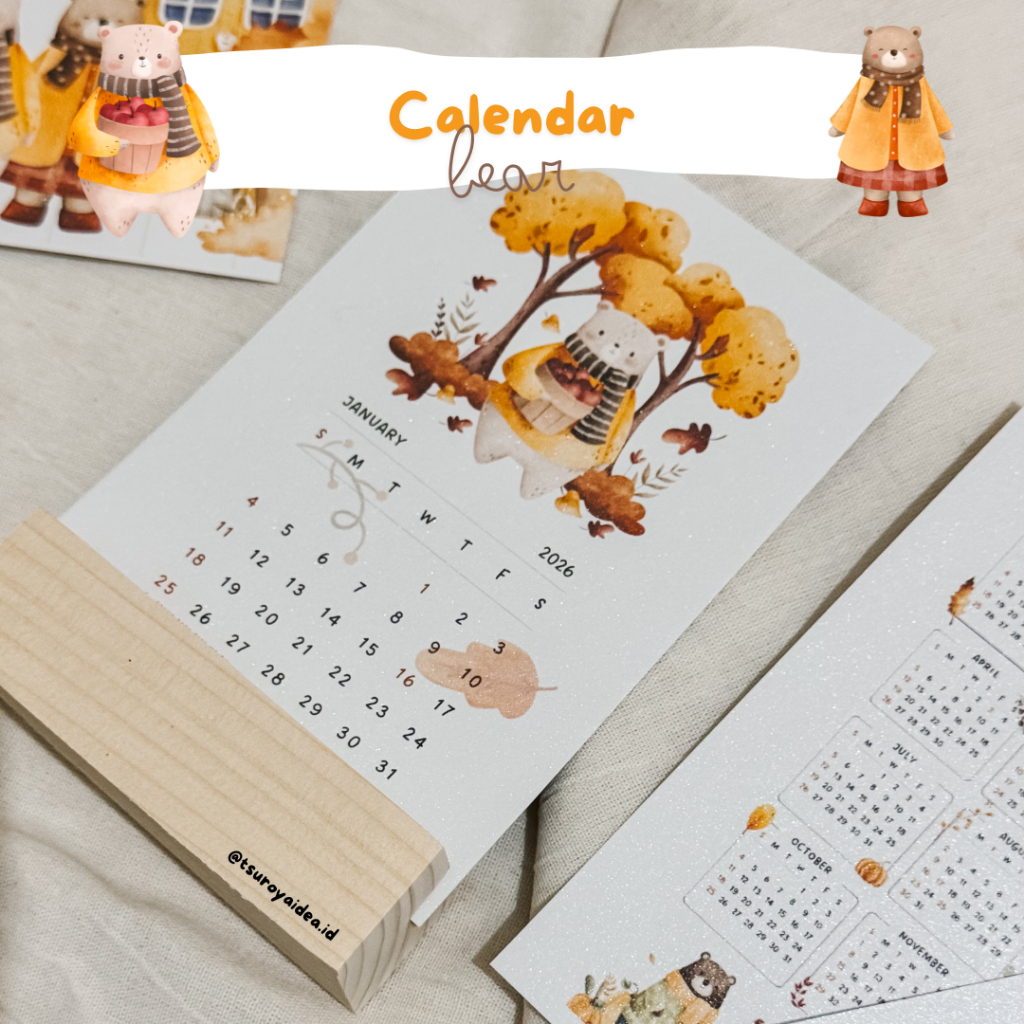 Calendar Bear 2026 / Kalender Aesthetic 2026 - C1
