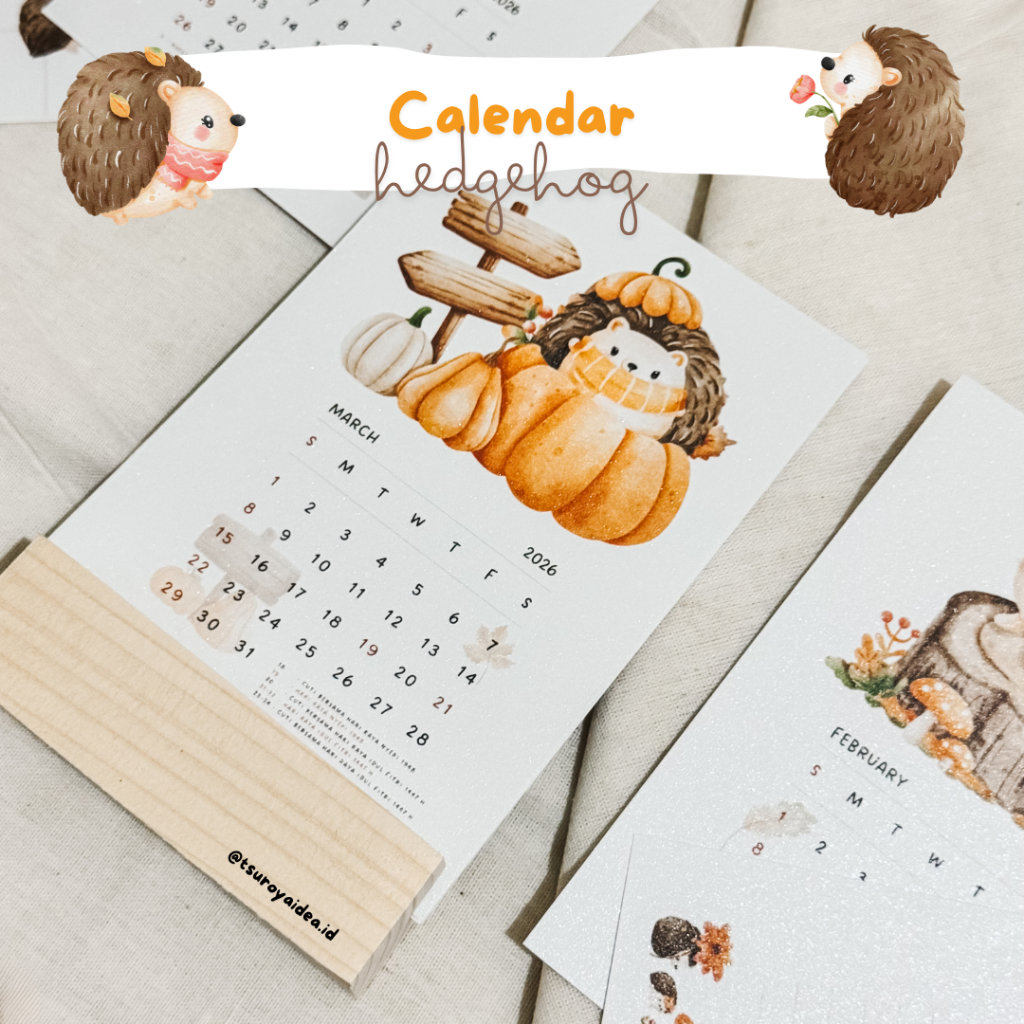 Calendar Hedgehog 2026 / Kalender Aesthetic 2026 - C2
