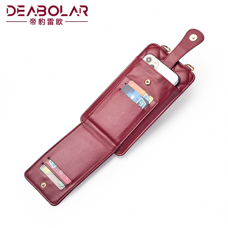 Tas Selempang Dompet Wanita Tali Rantai Keren Deabolar K3221 Muat HP Besar PU Leather Kilat Cantik