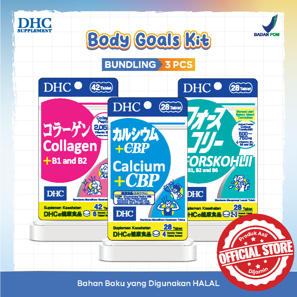 Paket Bundling DHC Collagen, DHC Calcium + CBP, DHC Forskohlii