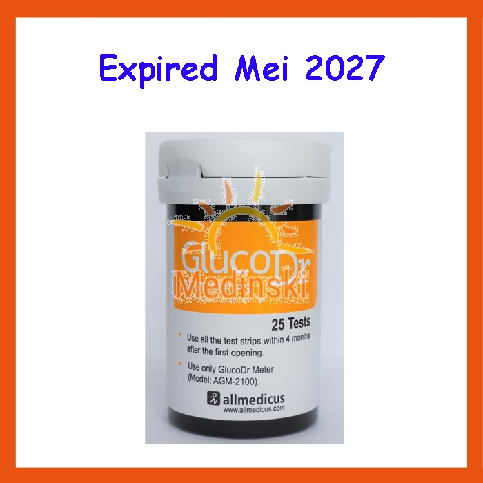 Strip GlucoDr BioSensor Isi 25 Stik Kode 8 Gluco Dr Tes Cek Gula Darah GDS AGM-2100 AGM2100