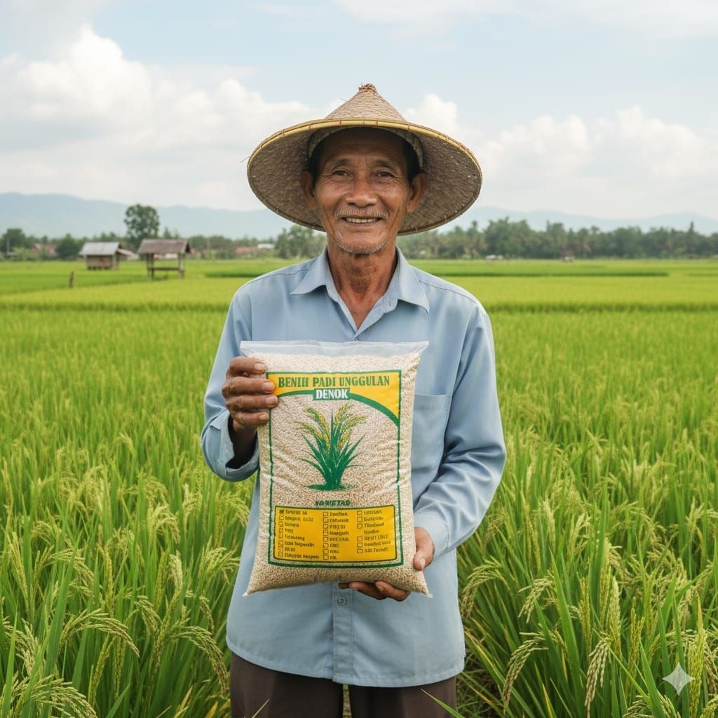 M70 D Benih padi unggulan super berkualitas M 70D kemasan 5kg padi genjah