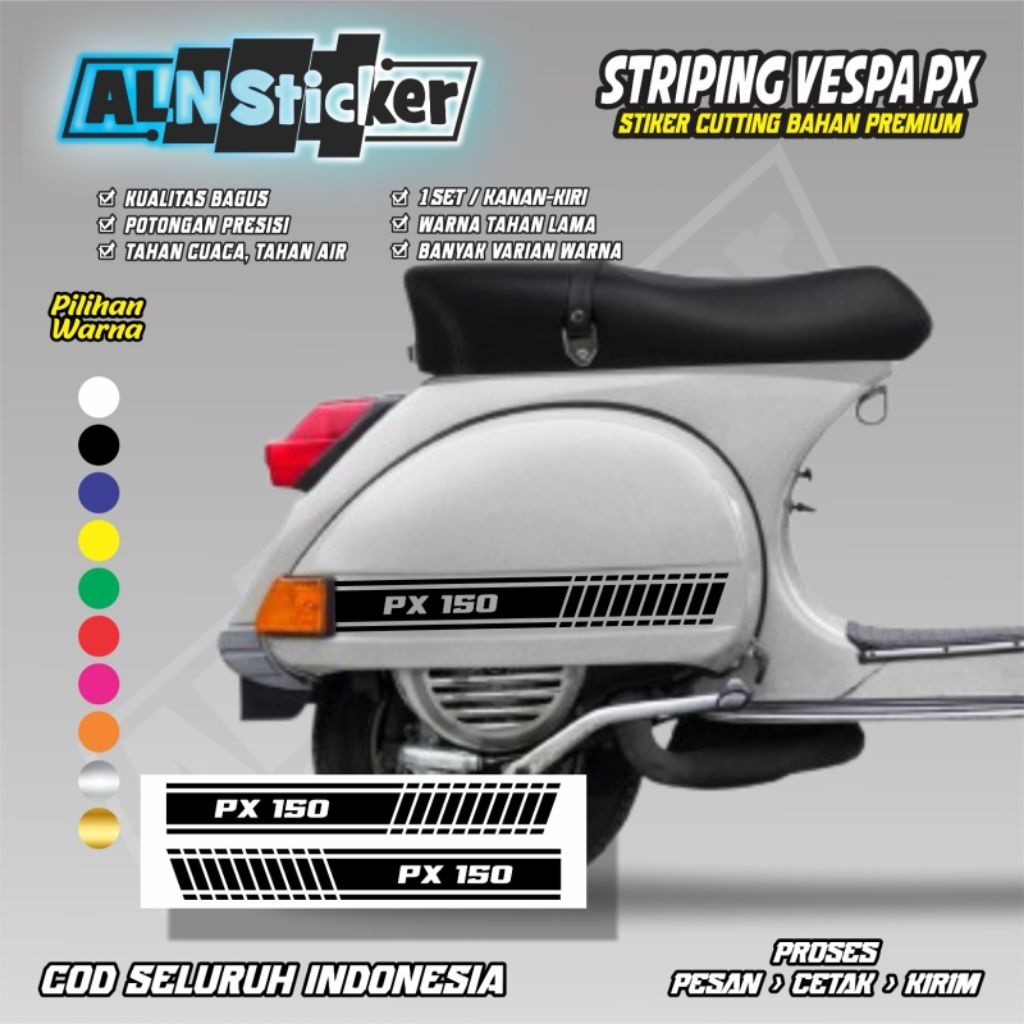 stiker cutting Lis PX 150 untuk motor vespa PX / striping vespa PX 150