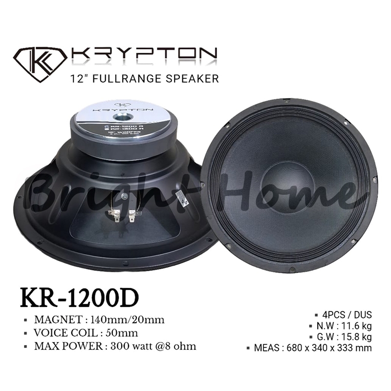 KRYPTON KR-1200D KR1200D Speaker 12 Inch Full Range 300 Watt
