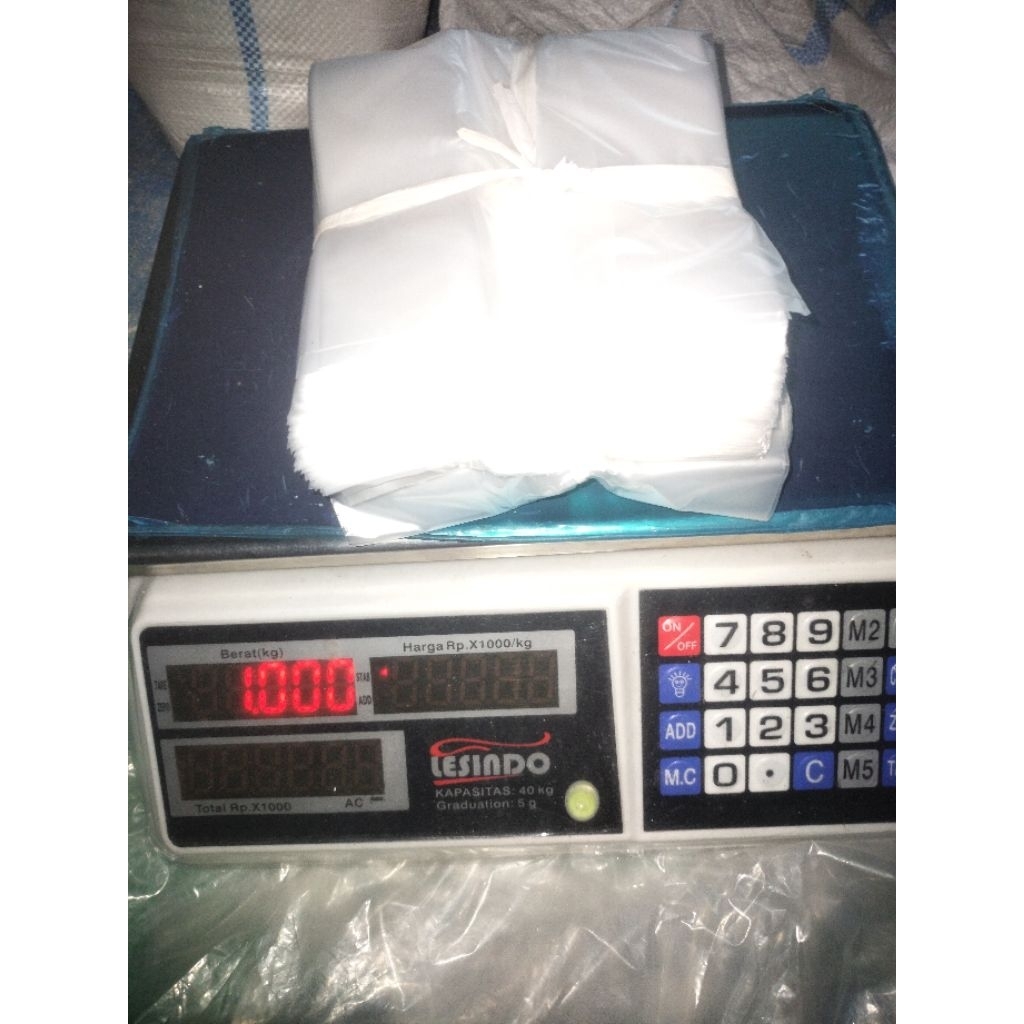 plastik bening ukuran 15(1liter) beras