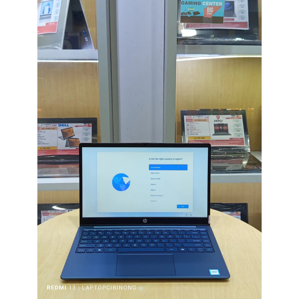 Laptop Hp 14 Series Intel Quadcore N150 Ram 16GB Windows11 Office 2024 Water Blue