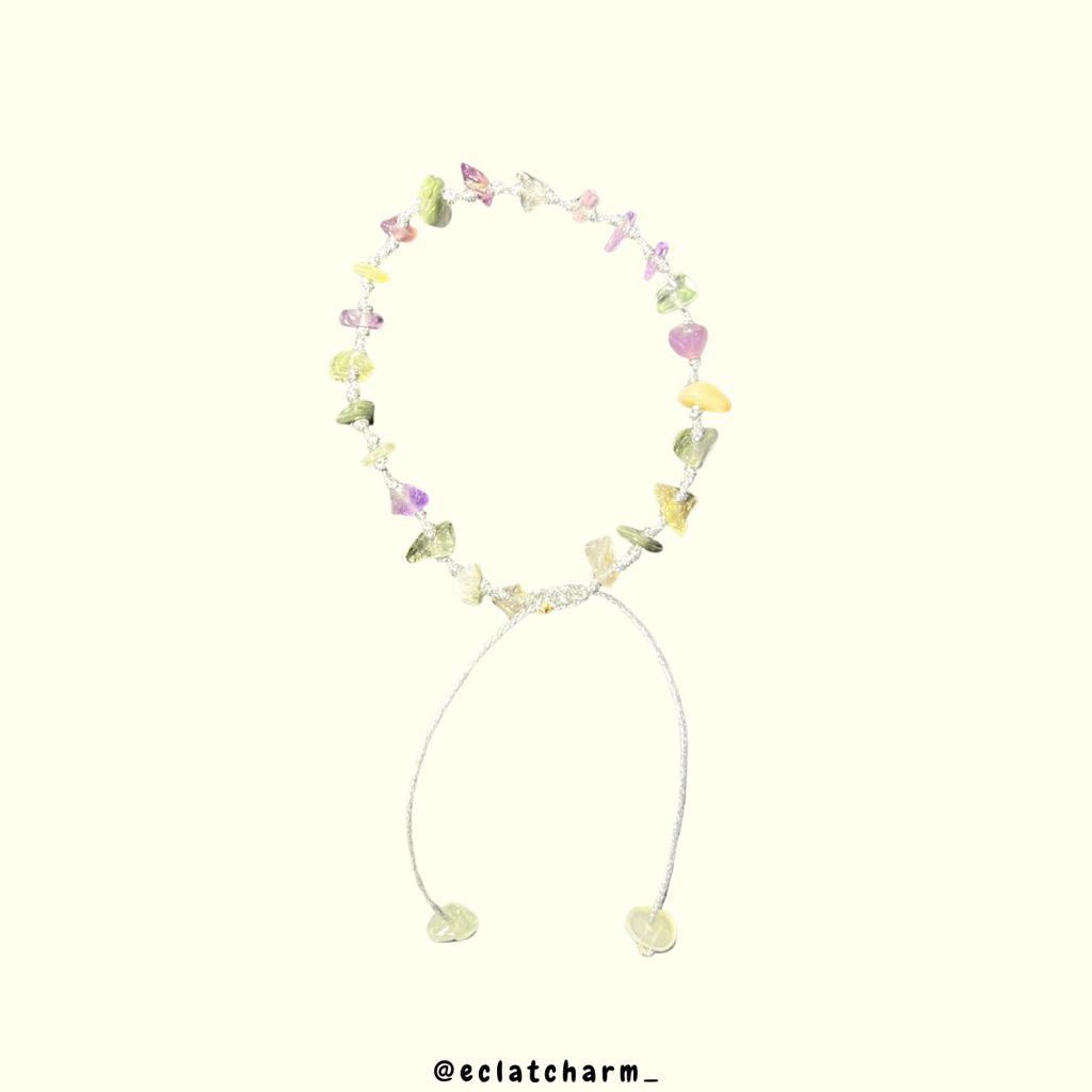 Gelang Batu Warna Warni Pastel