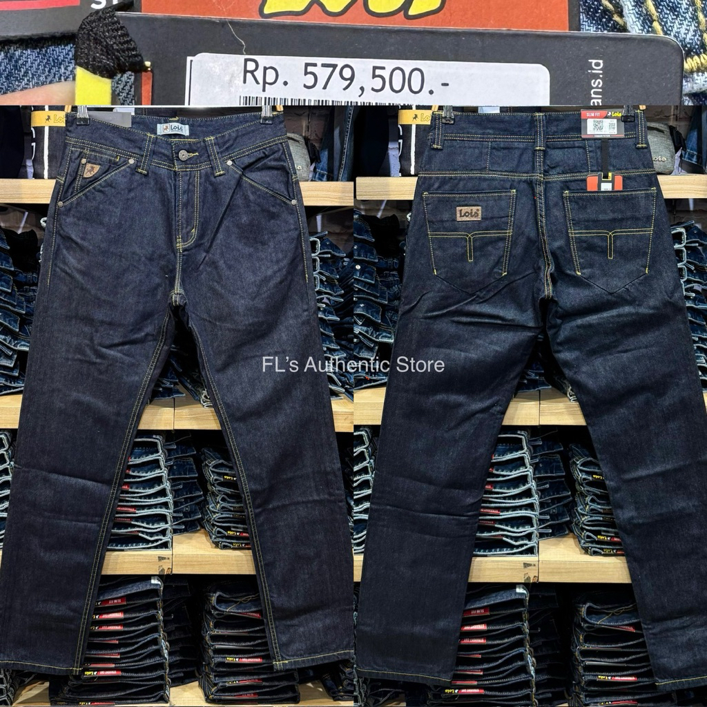 Celana panjang lois biru dongker saku miring