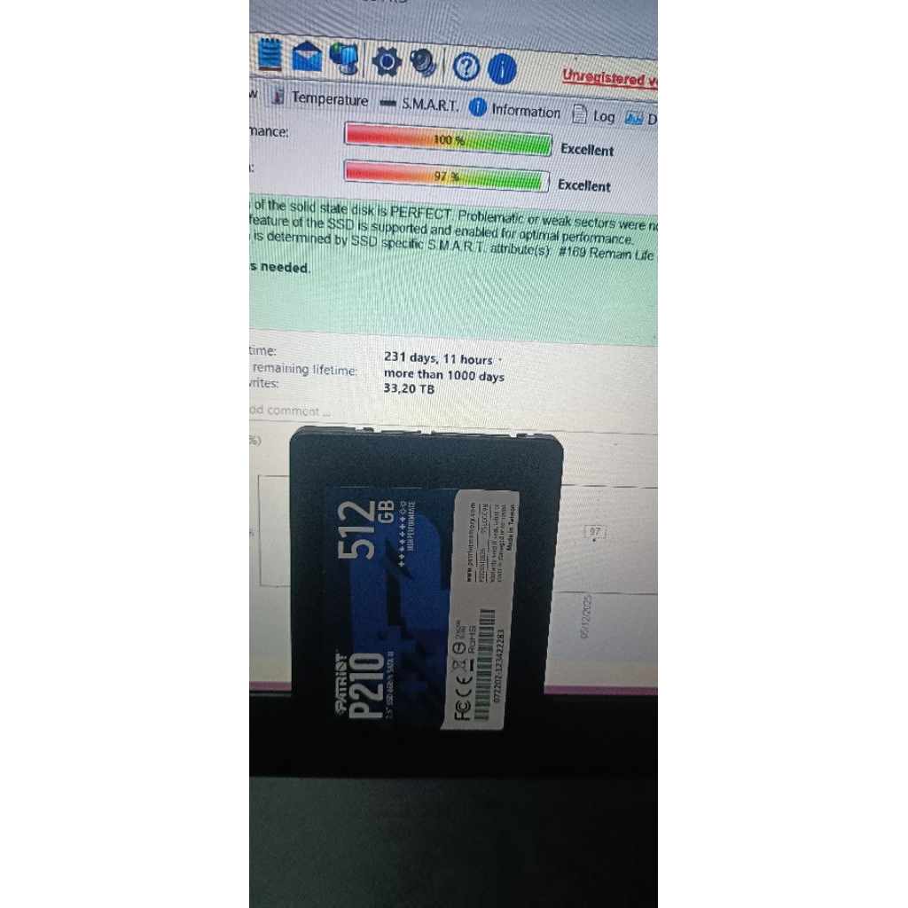 SSD patriot 512Gb dan hardisk 1tb